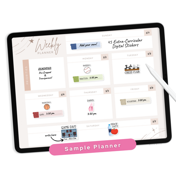 Extracurricular Digital Planner Stickers