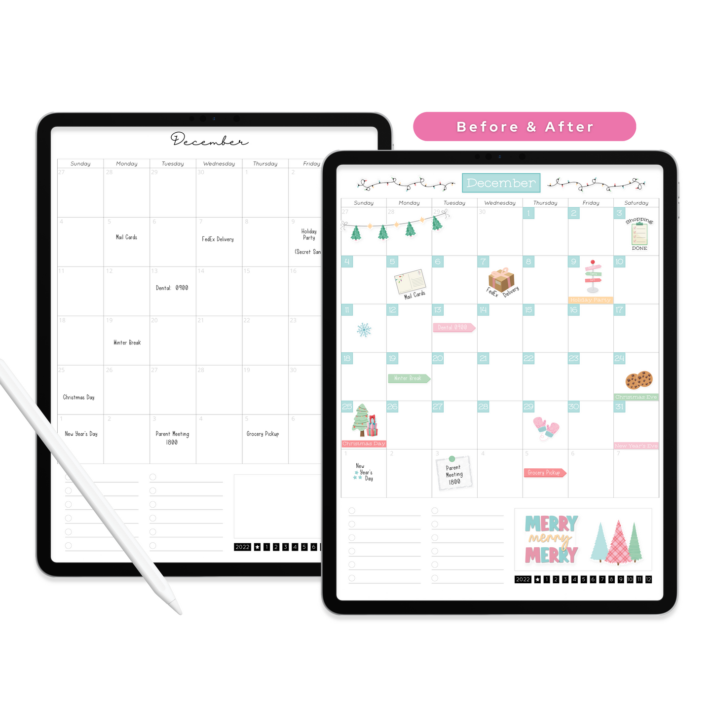 Christmas Digital Planner Stickers