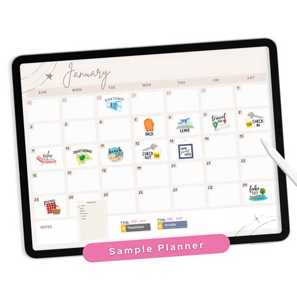 Travel Digital Planner Stickers