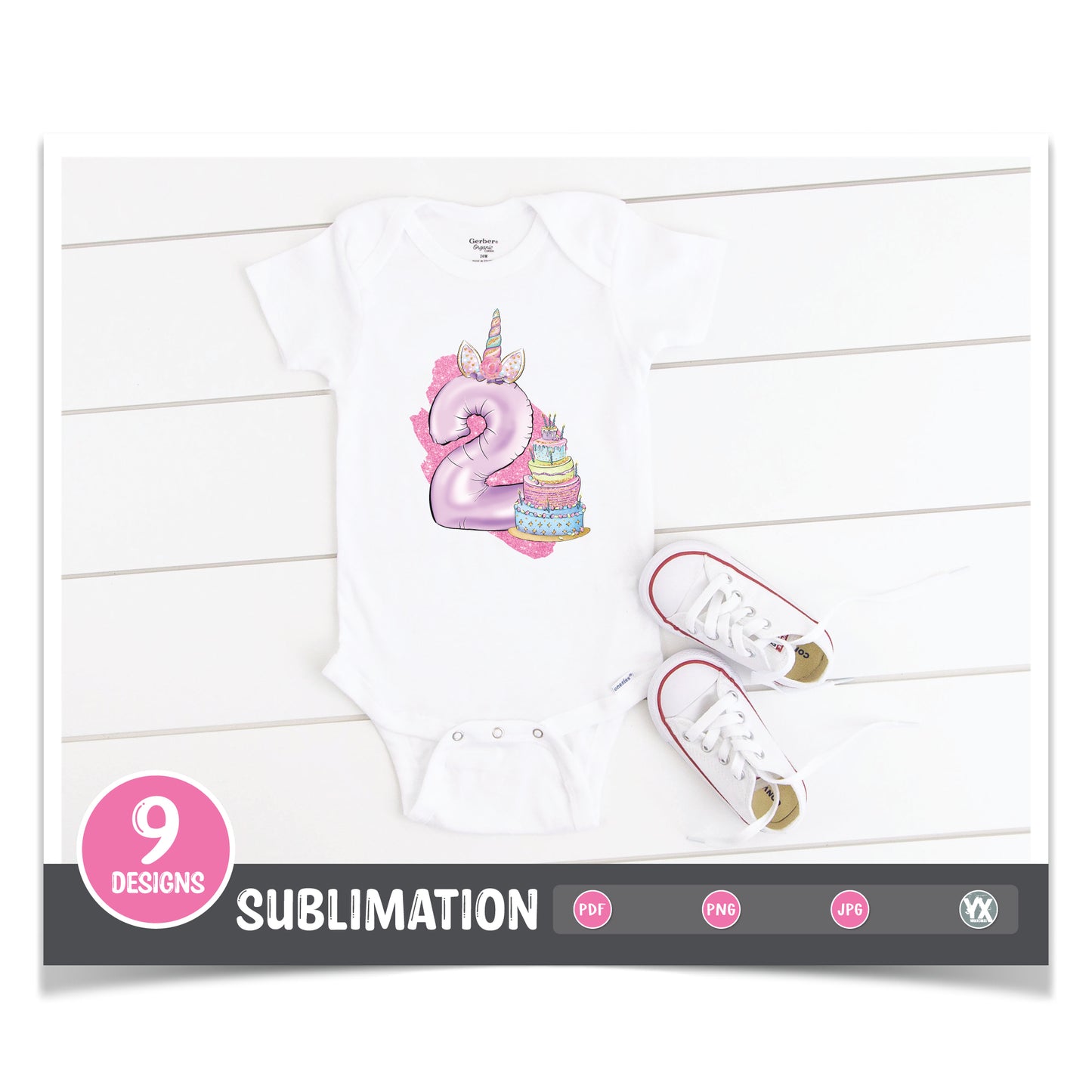 Unicorn Birthday Numbers (Sublimation)