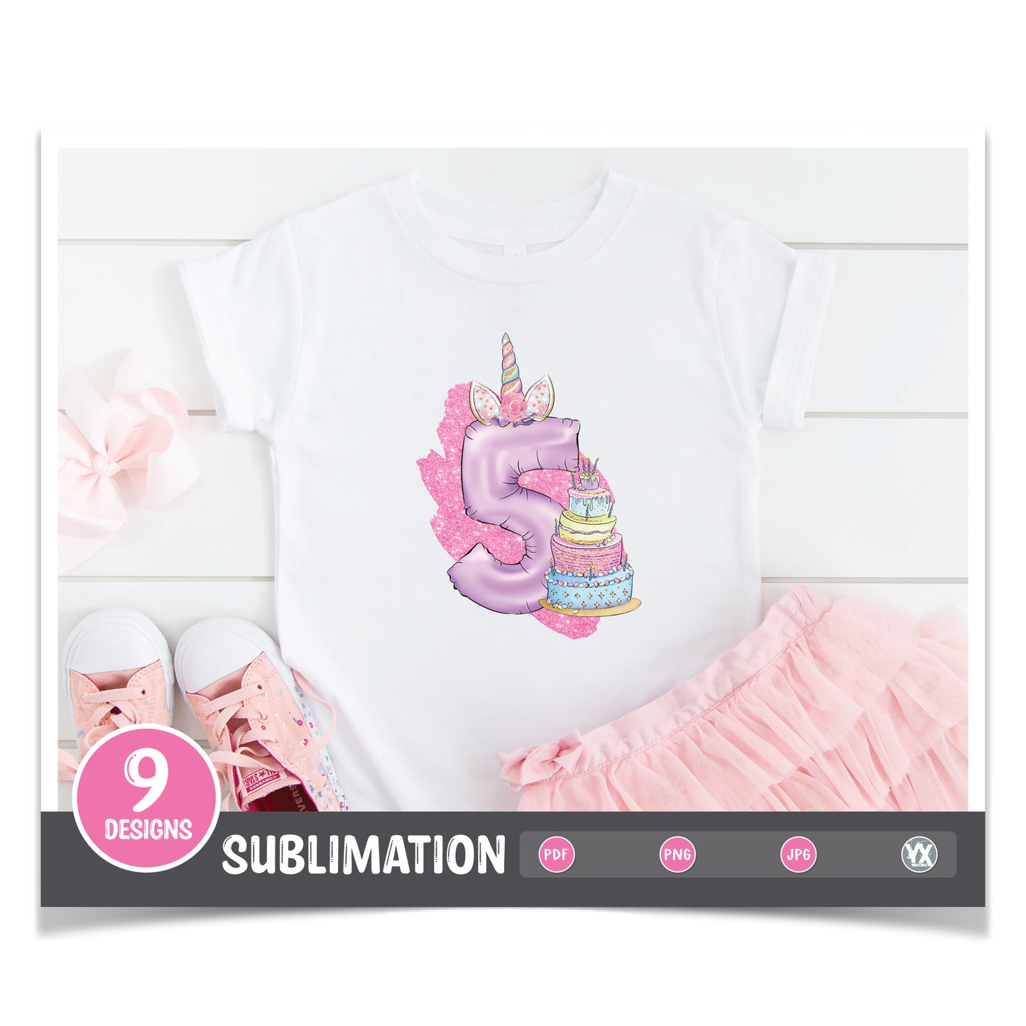 Unicorn Birthday Numbers (Sublimation)