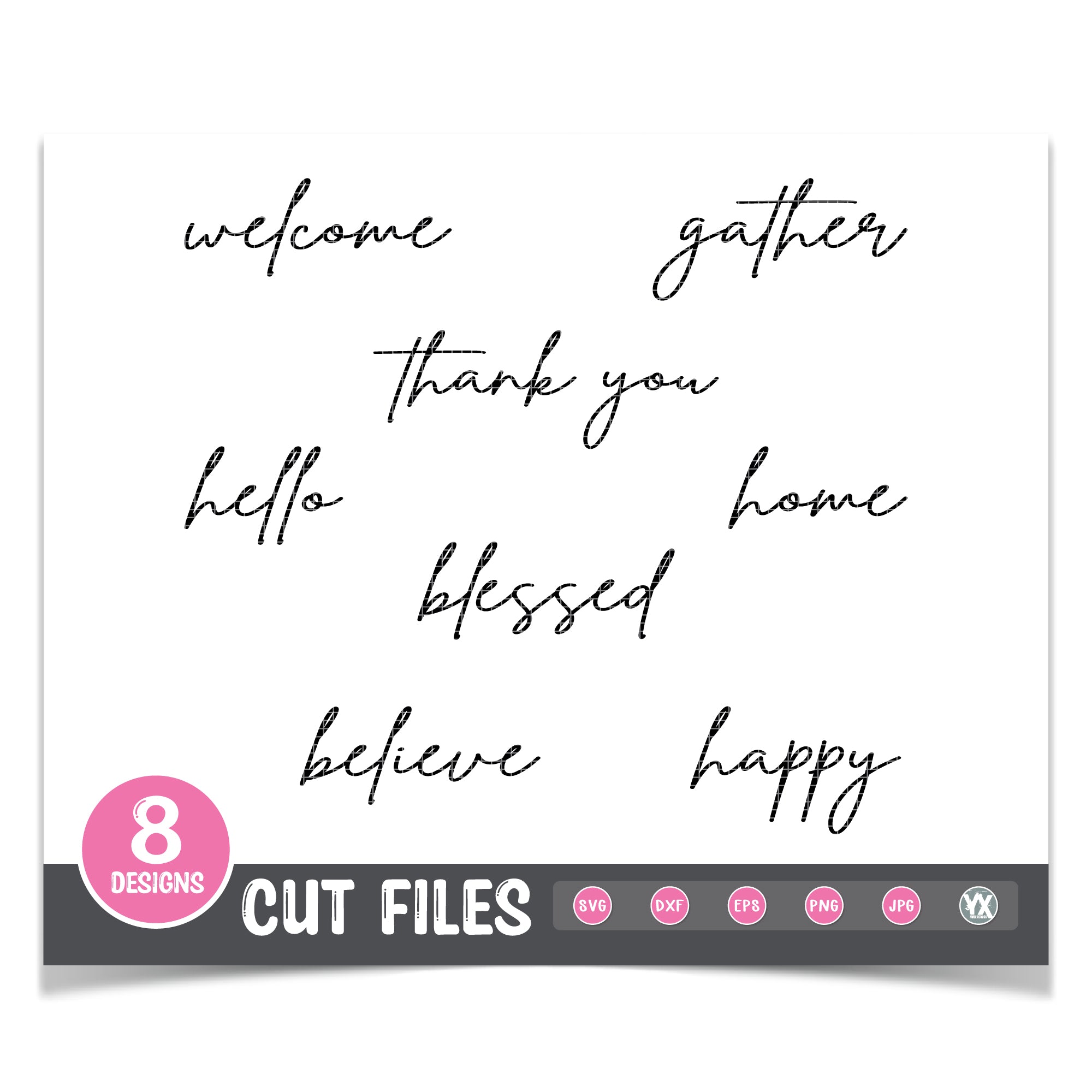 Cursive Font Phrases SVG