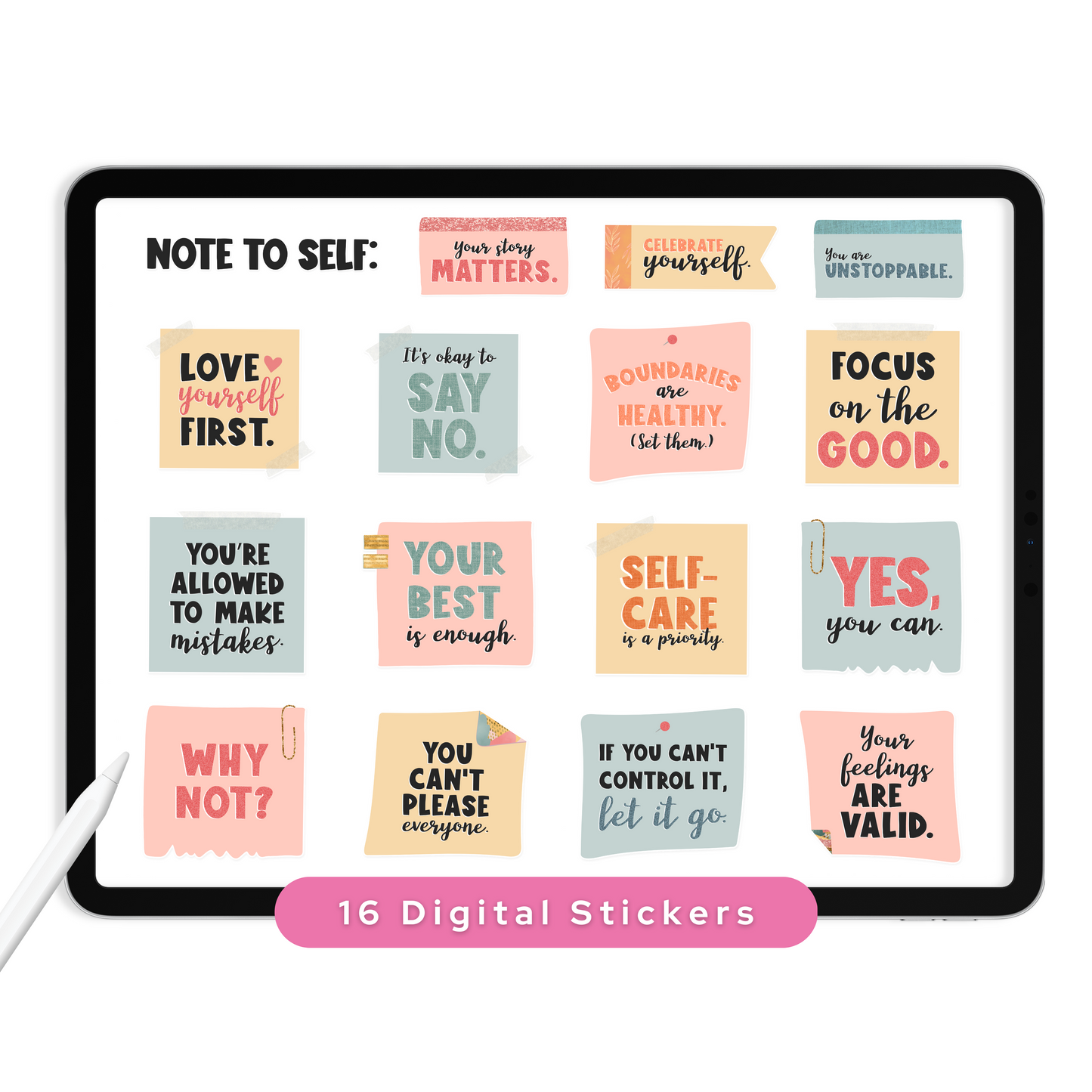 Note to Self Digital Stickers