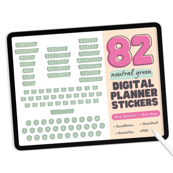 Neutral Days & Months Digital Stickers