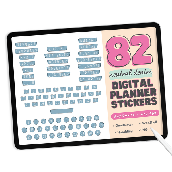 Neutral Days & Months Digital Stickers