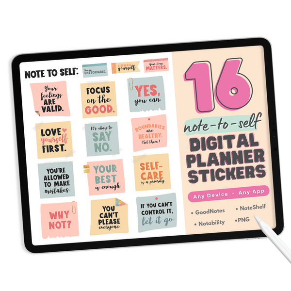 Sticky Note to Self Digital Planner Stickers
