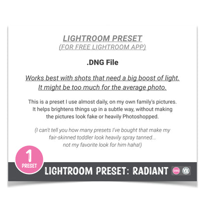 Lightroom Mobile Preset - Radiant