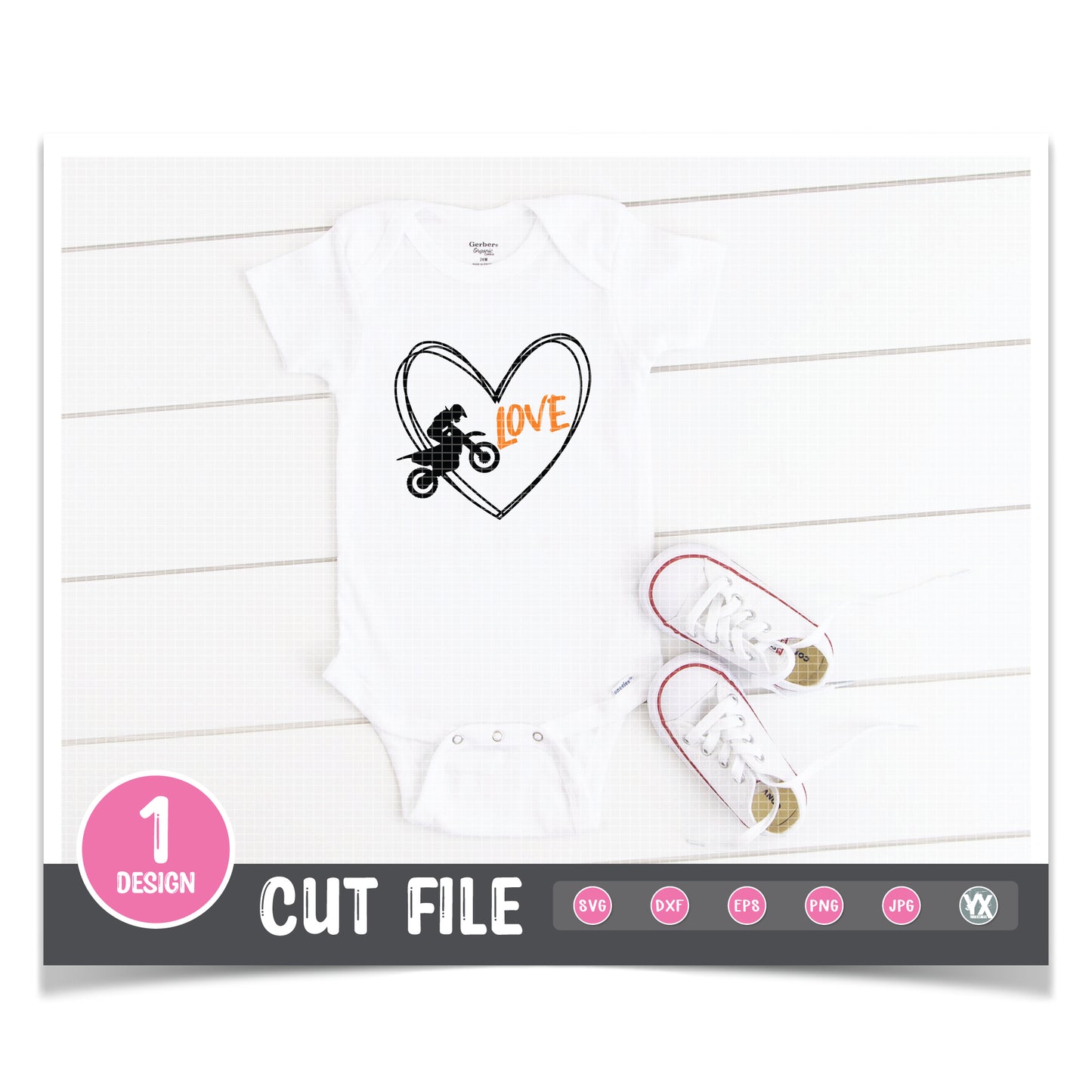 Dirtbike Heart SVG