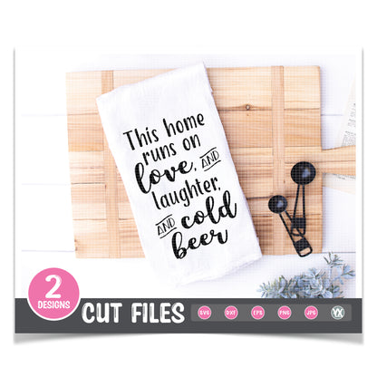 This Home Runs On Good Wine & Cold Beer SVG Bundle
