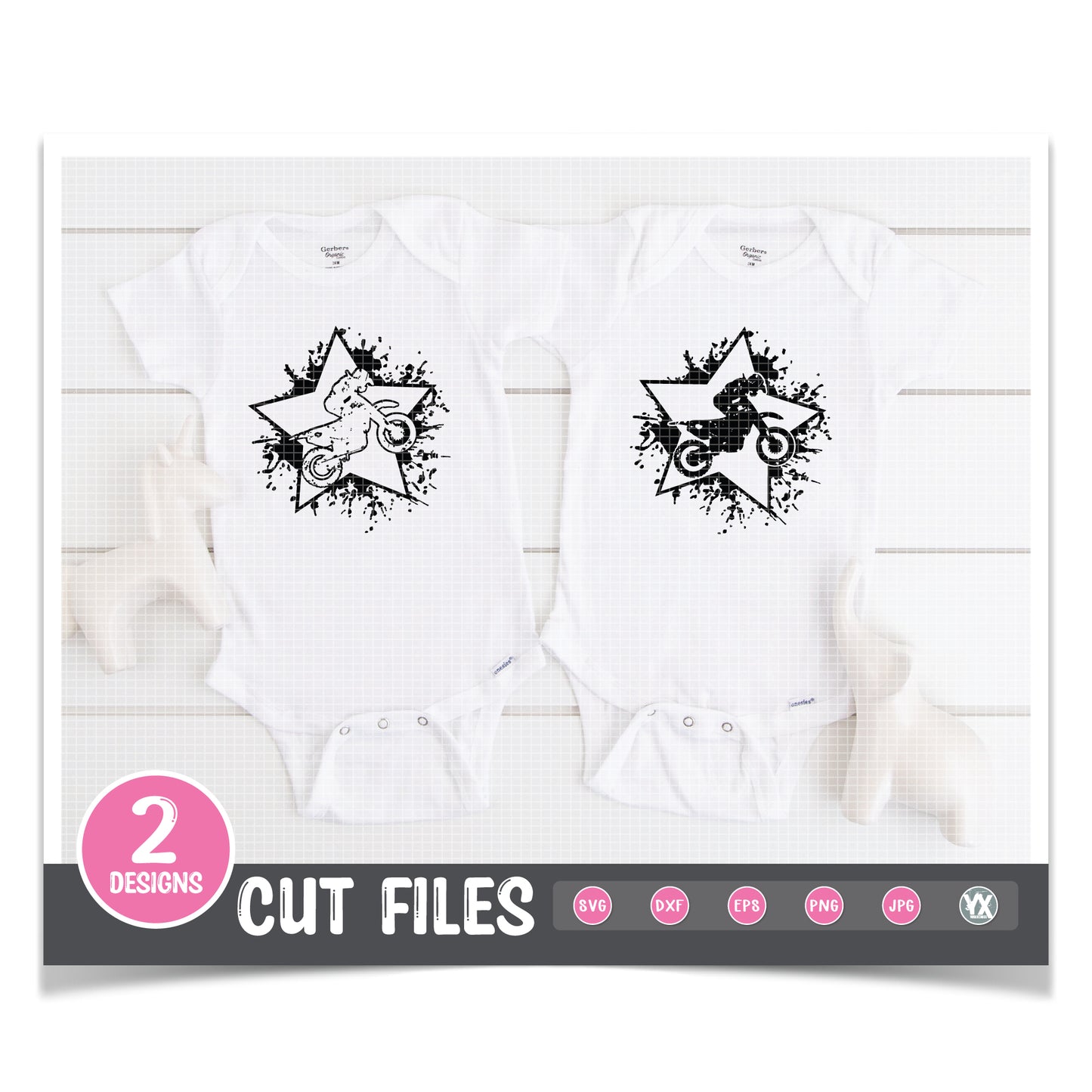 Dirtbike Star SVG - Set of 2