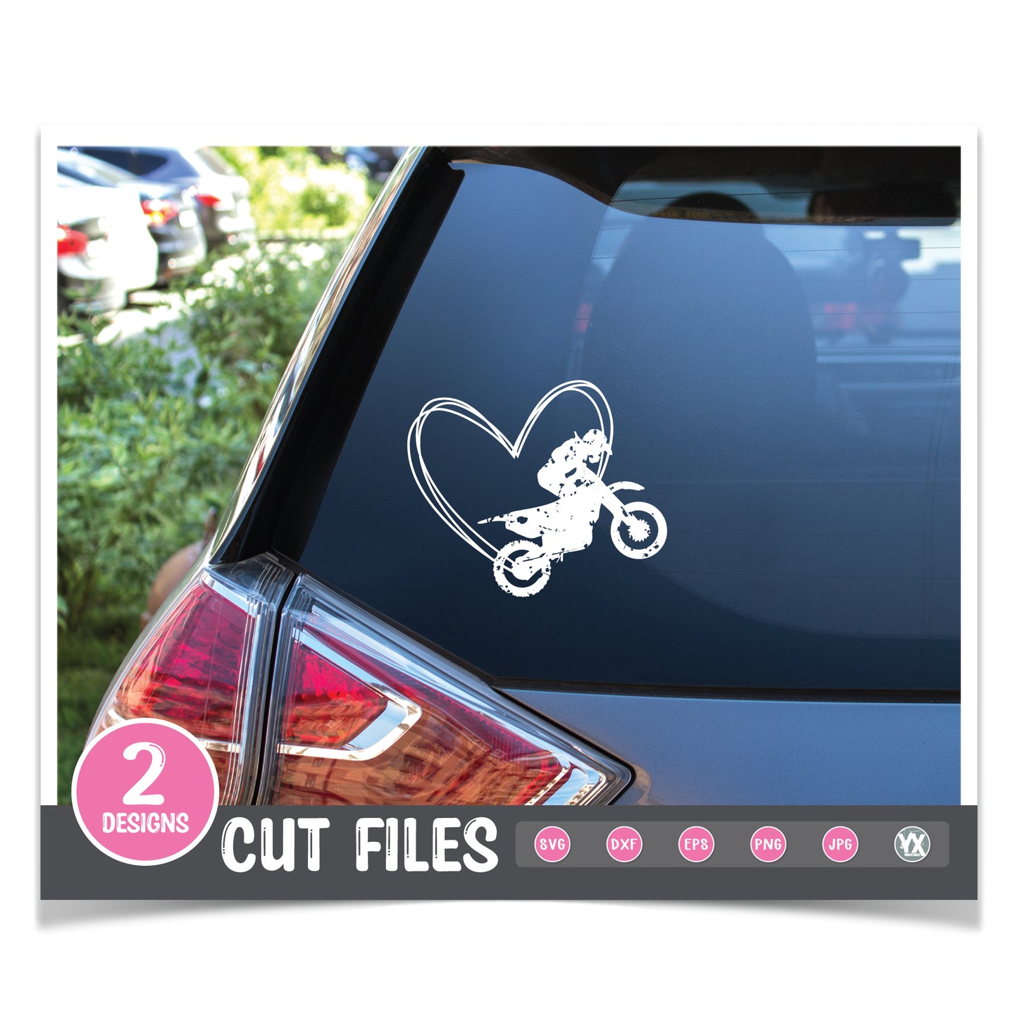 Dirtbike and Heart SVG Set