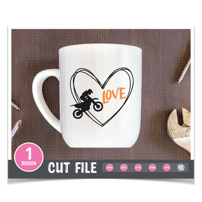 Dirtbike Heart SVG