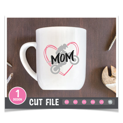 Motocross Mom SVG - Heart