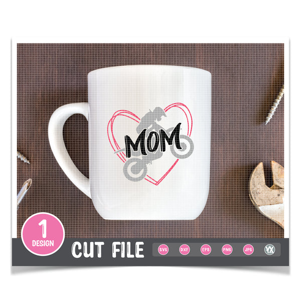 Motocross Mom SVG - Heart