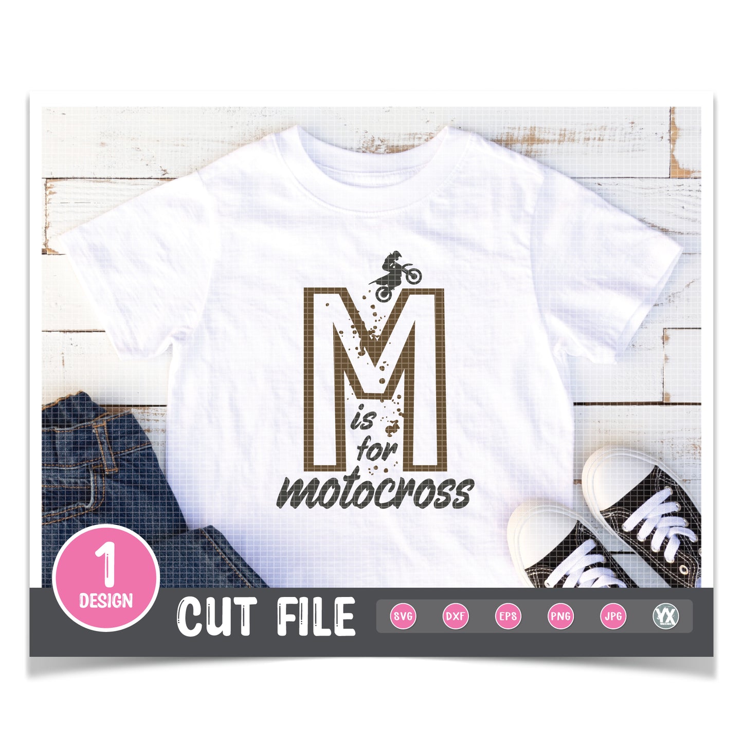 M is for Motocross SVG