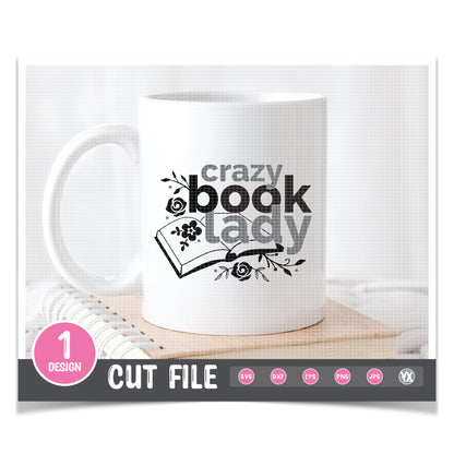 Crazy Book Lady SVG