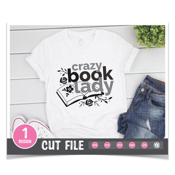 Crazy Book Lady SVG