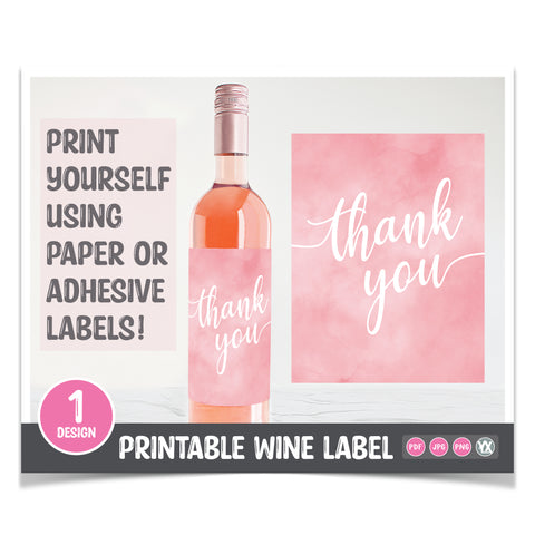 Thank You Printable Wine Label